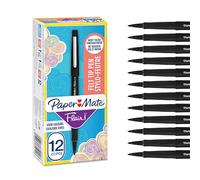 PAPER MATE Stylos feutres Flair, Marqueurs à pointe moyenne (0,7 mm), Encre noire, Pour l’écriture, le dessin et les croquis, 12 unités