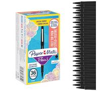 Paper Mate Flair Stylos feutres | Feutres de coloriage sans fuite à pointe moyenne (0,7 mm) | Encre noire | Idéal pour écrirescrapbookingdessineretc. | Boîte de 36