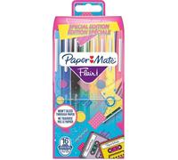 Paper-Mate Stylos feutres Flair - Pointe moyenne 0,7 mm sans fuite - Couleurs rétro - Lot de 16