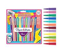 Paper Mate Flair Stylos feutres | Feutres de coloriage sans fuite à pointe moyenne (0,7 mm) | Idéal pour écrirecoloriage (adultes et enfants) scrapbookingetc. | Couleurs retro | Lot de 12