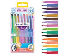 Paper Mate Flair Stylos feutres | Feutres de coloriage sans fuite à pointe moyenne (0,7 mm) | Idéal pour écrirecoloriage (adultes et enfants)scrapbookingetc. | Couleurs Candy Pop | Lot de 16