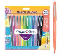 Paper Mate Flair Stylos feutres | Feutres de coloriage sans fuite à pointe moyenne (0,7 mm) | Idéal pour écrire, coloriage (adultes et enfants), scrapbooking, etc. | Couleurs Tropical | Lot de 12