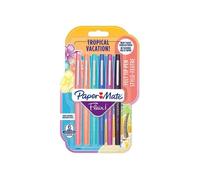 Stylos feutres Paper Mate Flair | Feutres de coloriage sans fuite à pointe moyenne (0,7 mm) | Idéal pour écrire, coloriage (adultes et enfants), scrapbooking, etc. | Couleurs Tropical | Lot de 6