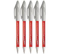Paper Mate Flexgrip Elite Lot de 5 stylos à bille rétractables Pointe large 1,4 mm Encre rouge