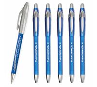 Paper Mate Flexgrip Elite Lot de 6 stylos à bille rétractables | Pointe moyenne de 1,4 mm | Corps caoutchouté et anneaux de préhension texturés pour plus de confort et de contrôle | Encre de couleur