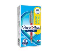 Paper Mate Flexgrip Elite Stylo Bille Pointe Large Rouge Lot de 12