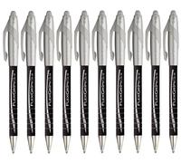 Paper Mate FlexGrip Elite Stylos à bille rétractables | Encre noire | Lot de 10 | Pointe large large de 1,4 mm pour écriture de trait moyen de 0,8 mm