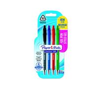 Paper Mate Flexgrip Gel - Stylo bille encre gel rétractable pointe moyenne 0,7 mm - 4 couleurs assorties