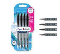 Paper Mate FlexGrip stylos gel | pointe moyenne (0,7 mm) | Encre noire | Lot de 4