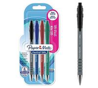 Paper Mate FlexGrip stylos gel | pointe moyenne (0,7 mm) | Fourniture scolaire | encre noire, bleue, rouge et verte | lot de 4