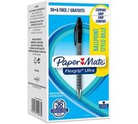 Paper Mate Flexgrip Ultra - Boite de 36 Stylos bille rétractables - Noir - Pointe 1.0mm Noir G