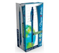 Paper Mate Flexgrip Ultra Stylo à bille rétractable | pointe moyenne (1,0 mm) | bleu | 30+6-Box