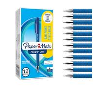 Paper Mate Flexgrip Ultra stylo bille à capuchon | pointe moyenne (1,0 mm) | Fourniture scolaire | encre bleue | boîte de 12