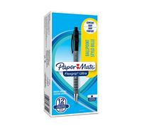 Paper Mate Flexgrip Ultra Stylo Bille Rétractable, Pointe Fine (0,5 mm), Encre Noire, Boîte de 12