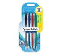 Paper Mate Flexgrip Ultra stylo bille rétractable | pointe moyenne (1,0 mm) | couleurs assorties | lot de 4