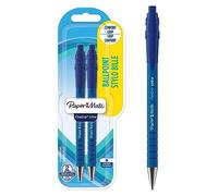 Paper Mate Stylo bille Flexgrip Ultra rétractable Pointe 1,0 mm Encre bleue Lot de 2