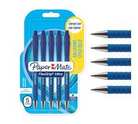 Paper Mate Flexgrip Ultra stylo bille rétractable | pointe moyenne (1,0 mm) | encre bleue | lot de 5