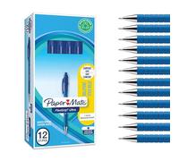 Paper Mate Flexgrip Ultra stylo bille rétractable | pointe moyenne (1,0 mm) | Fourniture scolaire | encre bleue | boîte de 12
