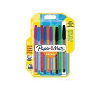 Paper Mate Inkjoy 100ST - 10 Stylos bille avec capuchon - Assortiment de couleurs - Pointe moyenne 1.0mm - sous blister