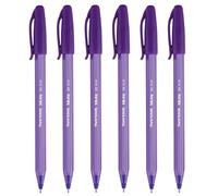 Paper Mate InkJoy 100ST Ballpoint Pens | Medium Point | Purple Ink | Pack of 6 | Ultra Smooth Ink