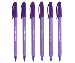 Paper Mate InkJoy 100ST Ballpoint Pens | Medium Point | Purple Ink | Pack of 6 | Ultra Smooth Ink