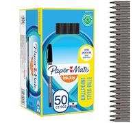 Paper Mate InkJoy 100ST Cap Stylo Bille | Pointe Moyenne (1,0 mm) | Noir | Lot de 50