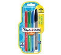 Paper Mate InkJoy 100ST stylos bille avec bouchon | pointe moyenne (1,0 mm) | rougevertbleu et noir | lot de 4