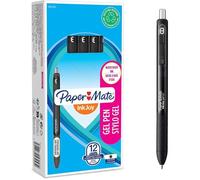 PAPER:MATE Lot de 12 Stylos à encre Gel InkJoy 0,7 mm Noir