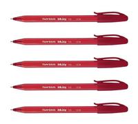 Paper:Mate Lot De 5 Stylos Bille Inkjoy 100 Triangulaire À Capuchon Pointe Moyenne Rouge