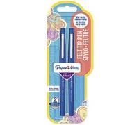 Paper Mate Lot de2 stylos Flair - Pointe moyenne - Encre bleue