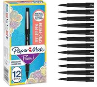Paper Mate Nylon Flair 12 pz penna Nero Punta in Feltro M Tratto 0,7 mm