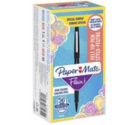 Paper Mate Flair Stylos feutres | Feutres de coloriage sans fuite à pointe moyenne (0,7 mm) | Encre bleue | Idéal pour écrirescrapbookingdessineretc. | Boîte de 36