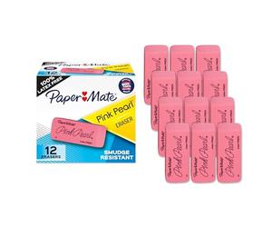 PAPER MATE Pink Pearl Lot de 12 gommes Taille L