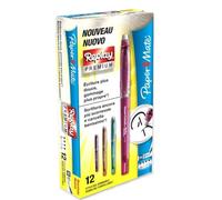 Paper Mate Replay Premium, stylo gel effaçable, pointe moyenne 0,7 mm, couleurs assorties, lot de 12
