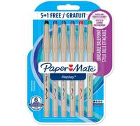 Paper Mate Replay stylo bille effaçable - pointe moyenne (1,0 mm) - couleurs assorties - lot de 6