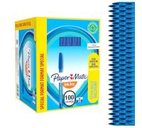 Paper-Mate stylo bille à capuchon InkJoy 100ST - pointe moyenne (1,0 mm) - bleu - lot de 100
