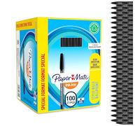 Paper Mate stylo bille à capuchon InkJoy 100ST | pointe moyenne (1,0 mm) | noir | lot de 100