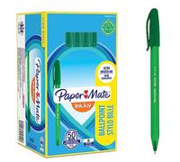 Paper Mate stylo bille à capuchon InkJoy 100ST | pointe moyenne (1,0 mm) | vert | lot de 50