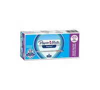 PAPER MATE Stylo-bille effaçable Replay, pointe moyenne 1,0 mm, Bleu, Lot de 12