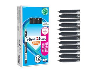 Paper Mate® stylo gel InkJoy® | pointe moyenne | encre noire | lot de 12