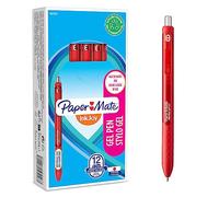 PAPER MATE stylo gel InkJoy - pointe moyenne - encre rouge - lot de 12