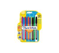 Paper-Mate Stylo bille InkJoy 100 CAP, pointe moyenne 1 mm, couleurs originales, lot 8+2