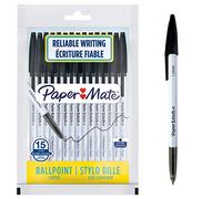 PAPER MATE Stylos à bille 045 | Pointe moyenne (1,0 mm) | Encre noire | Lot de 15