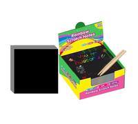 Paper - Multicolor, 50 Pack Black Scratch Sheets Notes Cards, Drawing Board For Girls Boys Ages 3+, Arts And Crafts Kit, Wooden Included | Birthday, Halloween, Christmas, Party