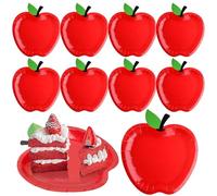 Paper Plates - 10PCS 18cm 7in Red Fruit Shape | Sturdy Dinner Plates Bulk Set for Picnic, Family Gatherings, Breakfast, Lunch, Party Tableware, Serving Food or Outdoor Use