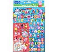 Paper Projects 01.70.22.031 Peppa Pig and Friends Mega Pack | Trois types d'autocollants (environ 150 au total) | Réutilisable sur des surfaces non poreuses, bleu/rouge, 29,7 cm x 21 cm