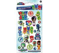 Paper Projects 01.70.06.168 PJ Masks Heroes Stickers scintillants | Produit sous licence officielle | Réutilisable sur surfaces non poreuses Blanc 19,5 cm x 9,5 cm