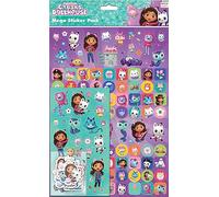 Paper Projects Gabby's Dollhouse Mega Pack | Trois types d'autocollants (environ 150 au total) | Réutilisable sur des surfaces non poreuses 35 cm x 23 cm