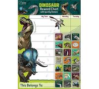 Paper Projects Le Tableau de récompense des Dinosaures du Musée d'histoire Naturelle Comprend 56 Autocollants Scintillants, Le Tableau est Facile à Nettoyer