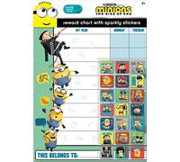 Paper Projects Le Tableau de récompense Minions : The Rise of Gru Comprend 56 Autocollants Scintillants, Le Tableau est Facile à Nettoyer